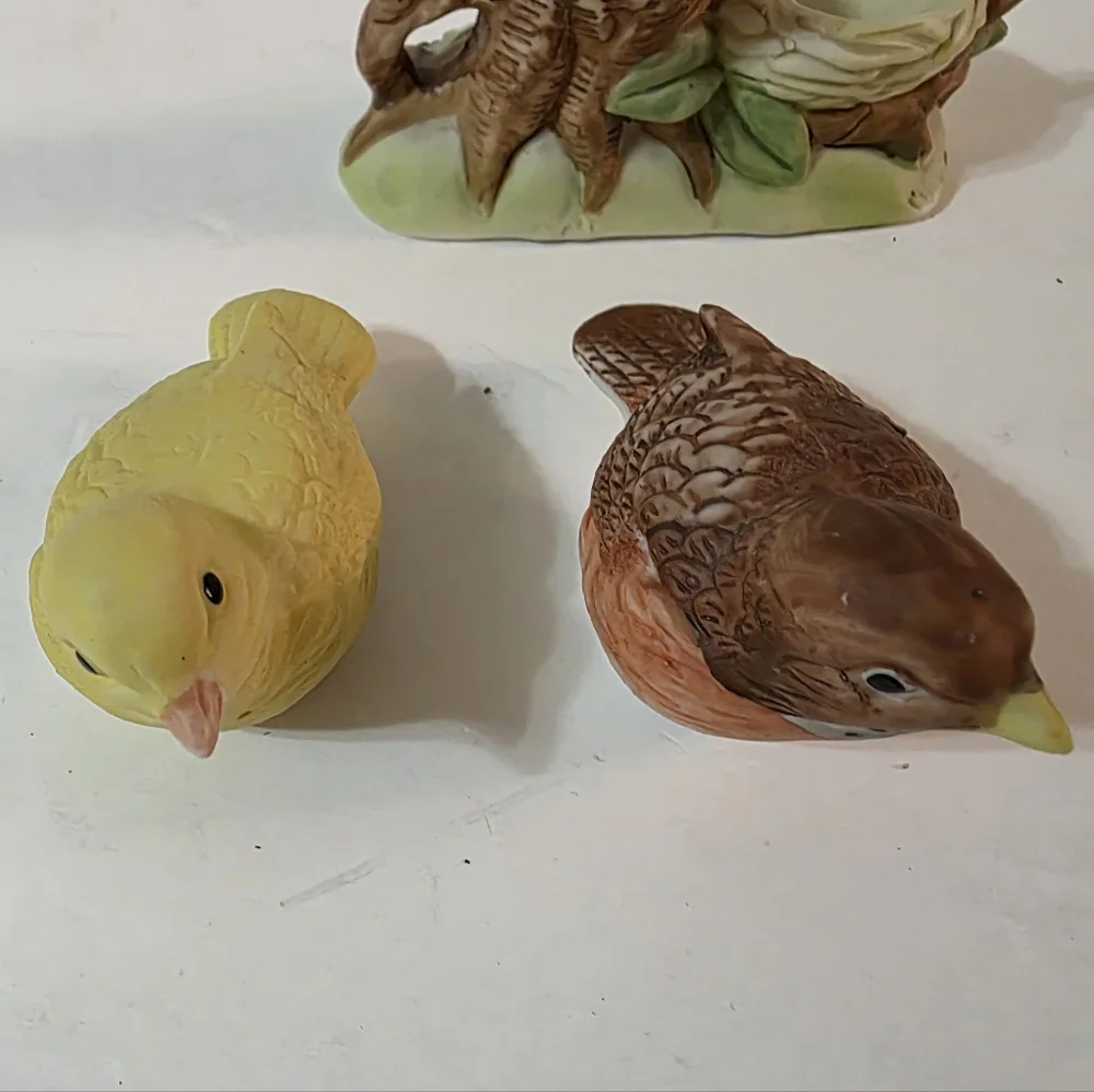 Vtg Birds On Nest Salt Pepper Shaker Set #244